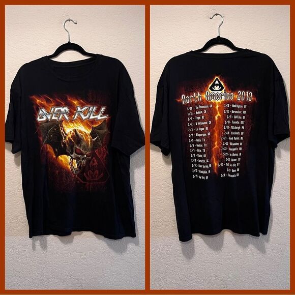 Over Kill Concert T Shirt Mens XL North America Tour 2013 Double Sided - Picture 1 of 3